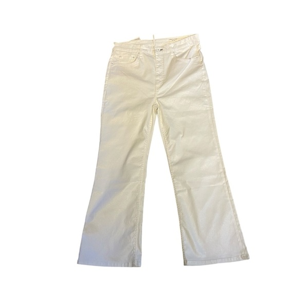 RAG & BONE Casey Hight Rise Ankle Flare in Coated White Sz 32 NEW - Picture 3 of 6